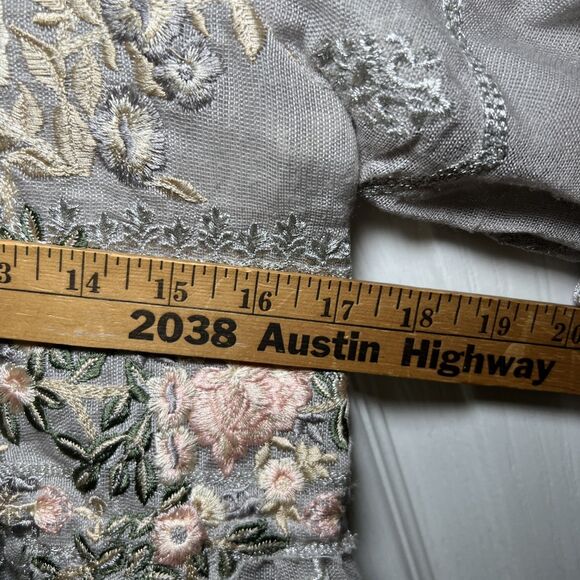 Sana Safinaz Embroidered Open Front Coat Jacket Small Fairycore Ethereal Floral - Picture 12 of 14